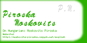 piroska moskovits business card